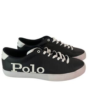 Mens Polo Ralph Lauren Size 10.5 Black Lace Up Sneakers - New